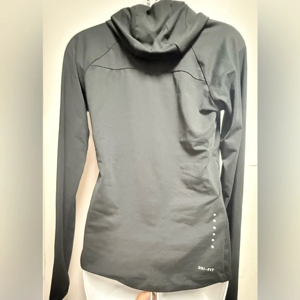 Nike Dri-Fit Element Fitted Running Athletic Hoodie Black Size S